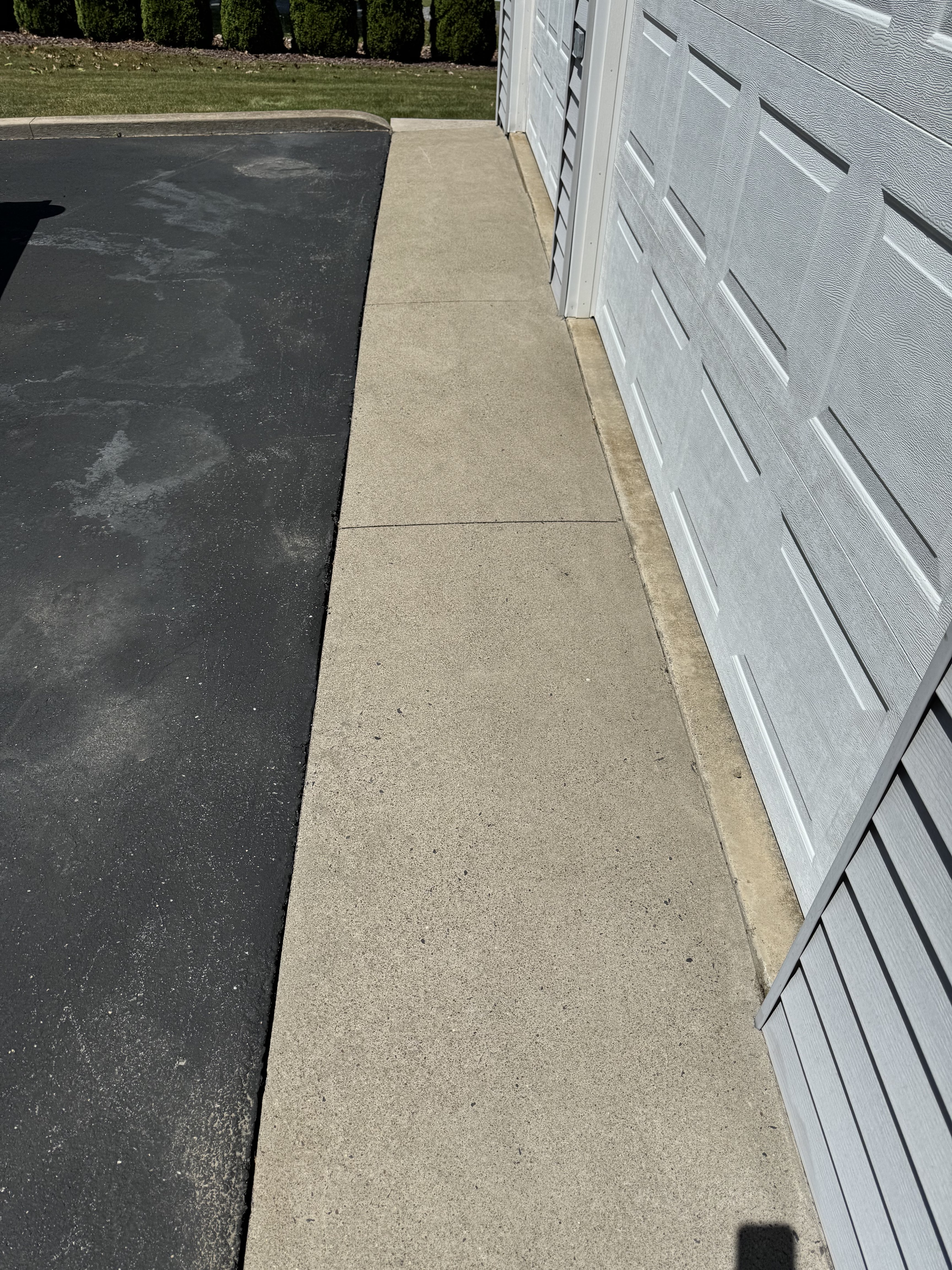 After cleaning - bright concrete