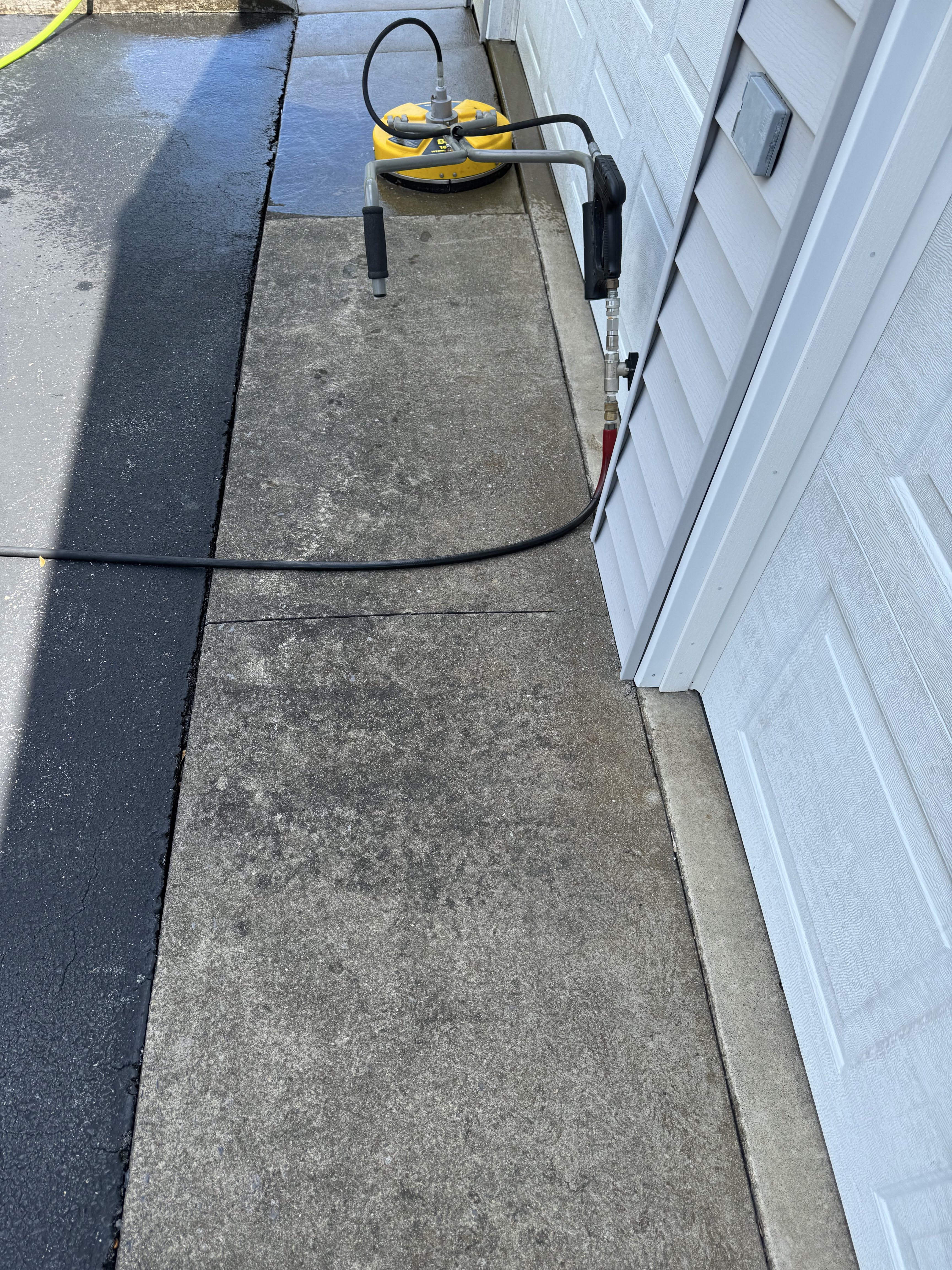 Before cleaning - stained concrete